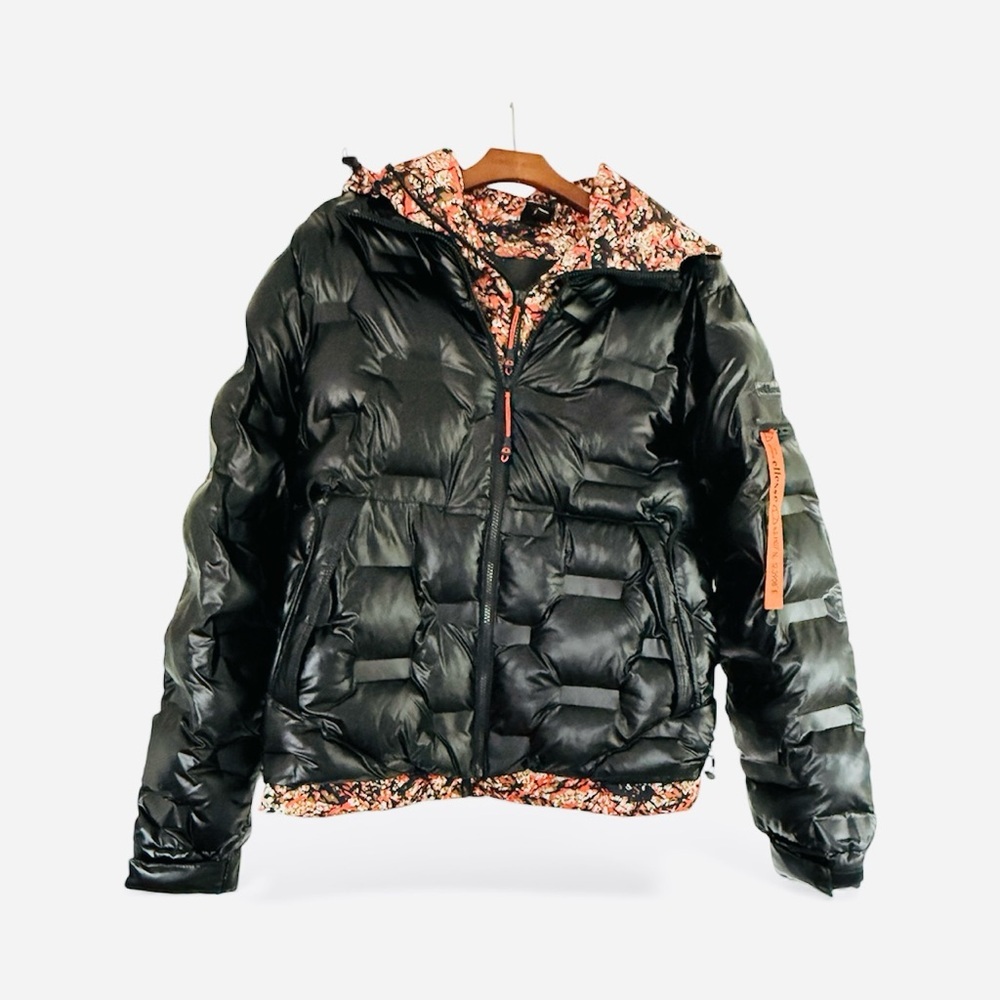 Ellesse Reversible Puffer Jacket – Black & Floral – Size M - Picture 3 of 11